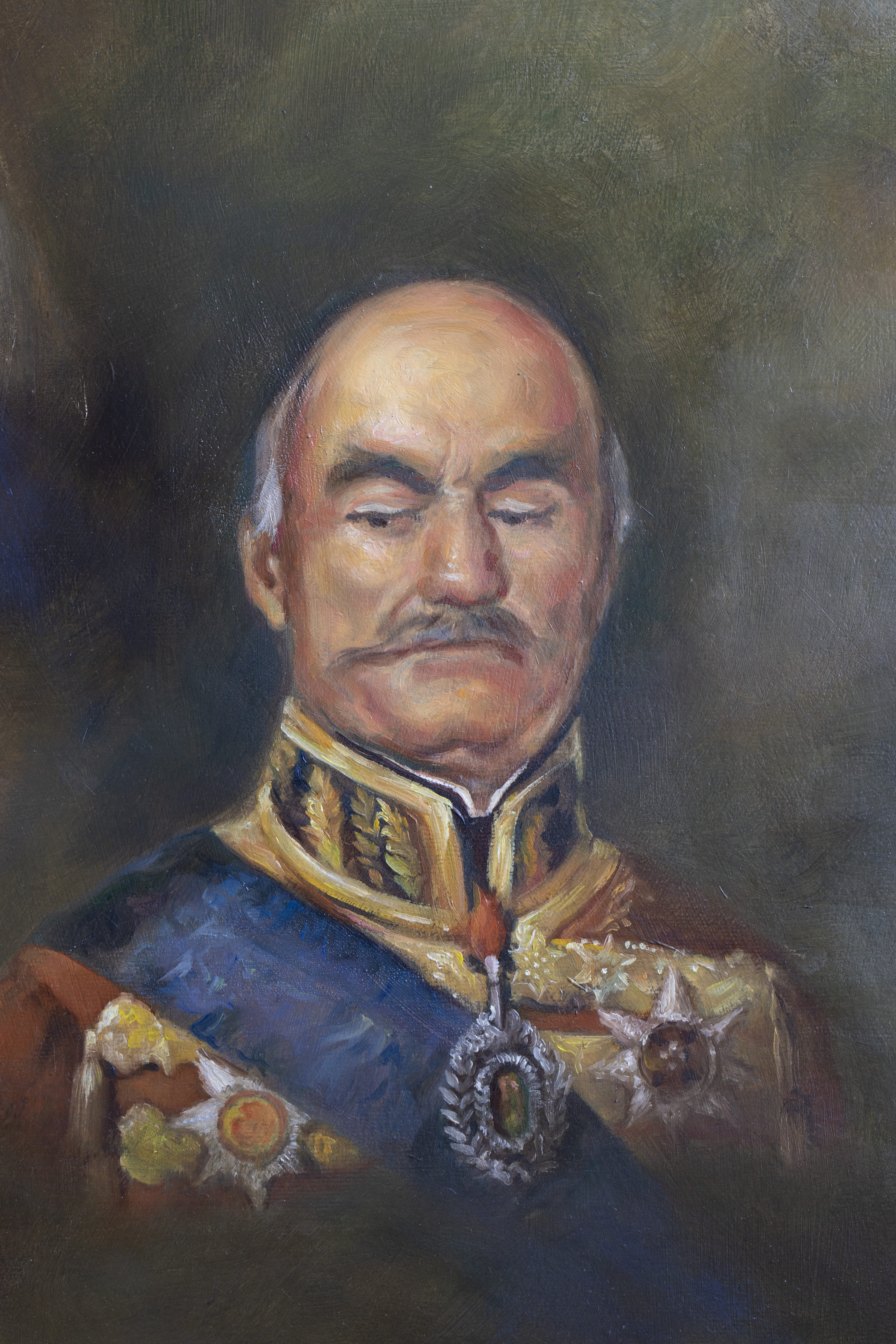 Slika ulje na platnu naslikana od strane damir savic po zamisli isa orlovic portret milos obrnovic ulje na platnu