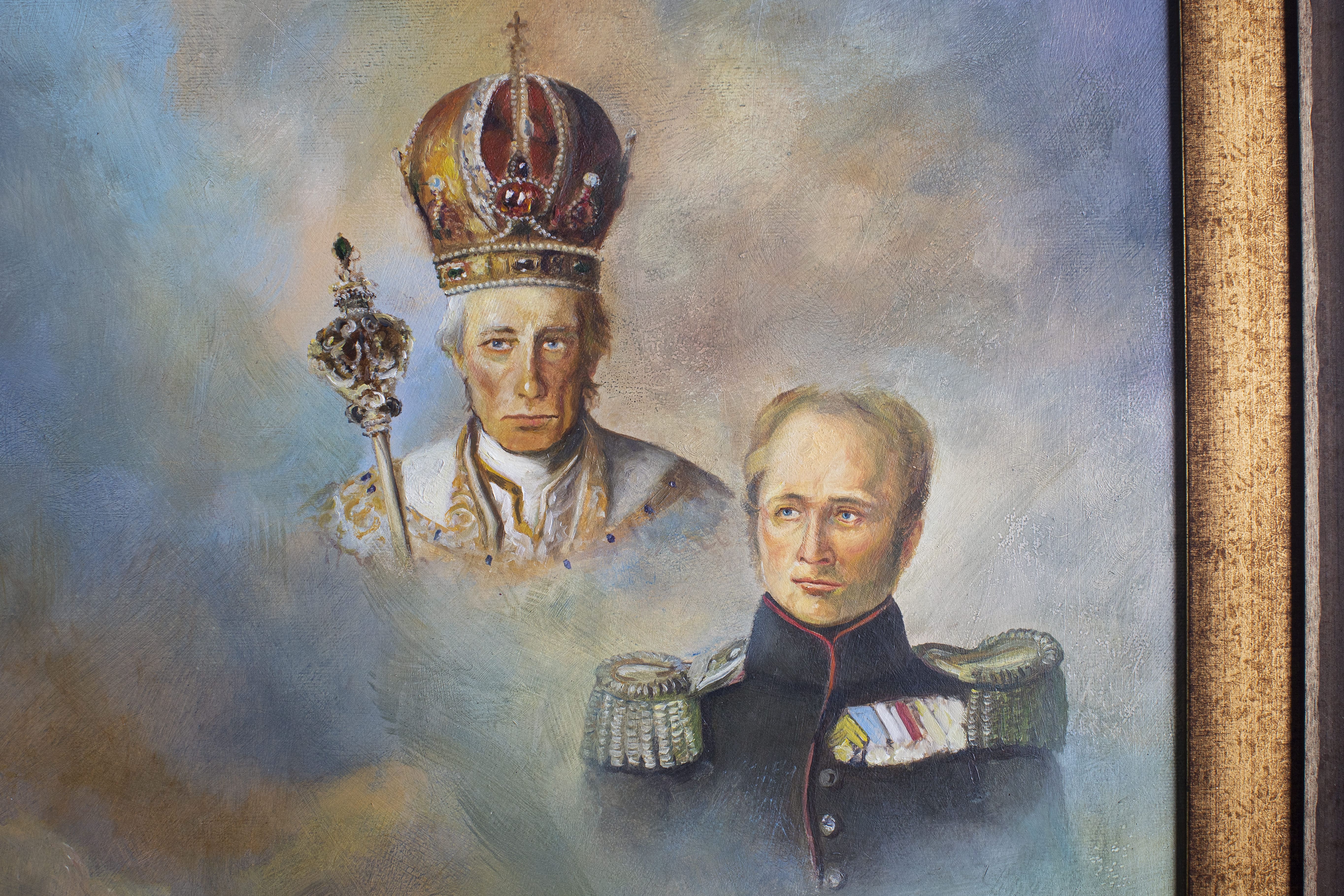 Car Aleksandar I Romanov i Car Franja I ulje na platnu deo slike za "za večnost"